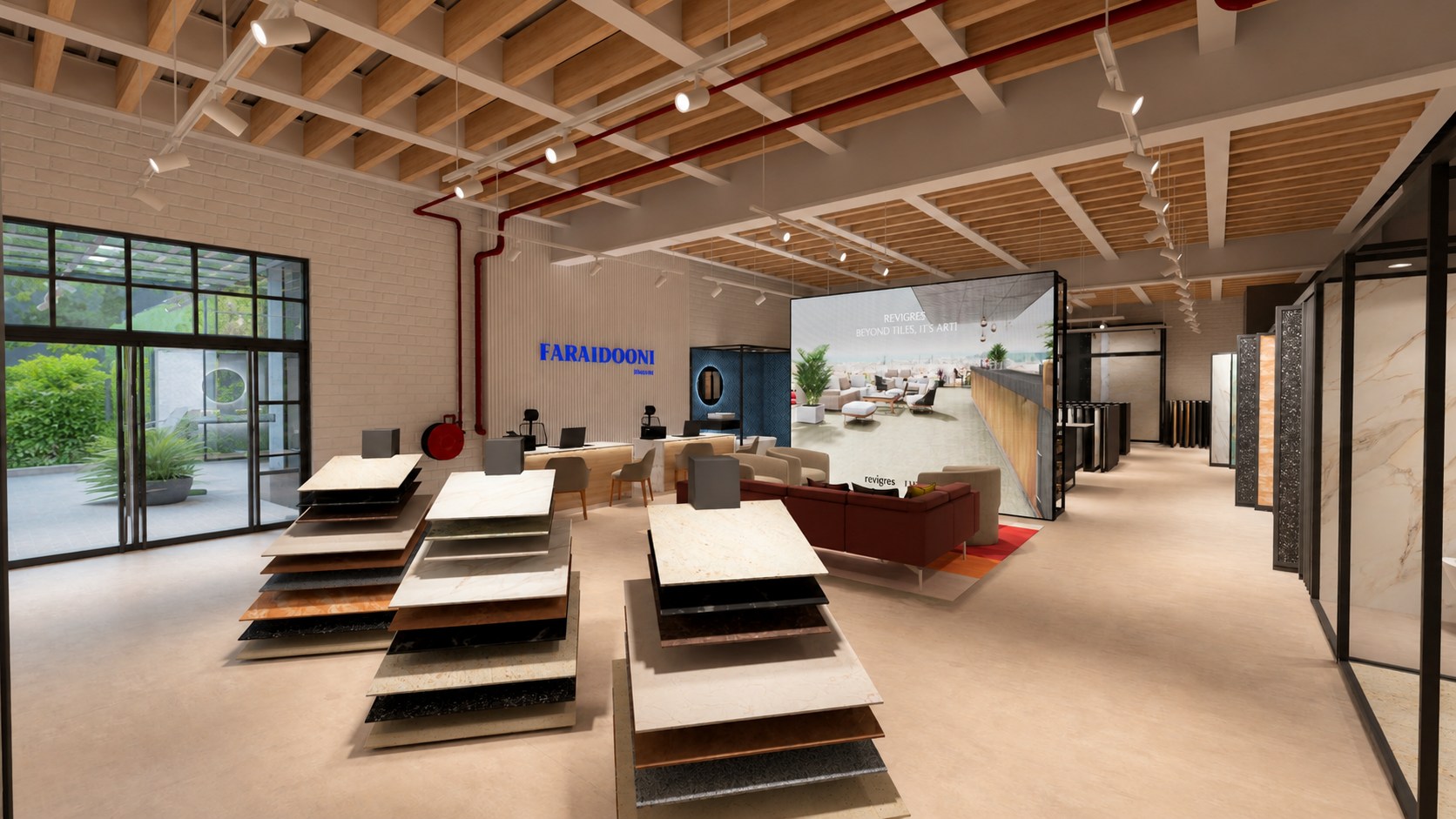 Faraidooni Deira Tile Showroom lighting design gallery image 2