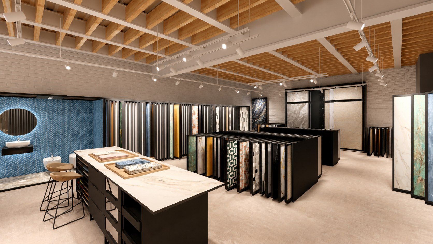 Faraidooni Deira Tile Showroom lighting design gallery image 3
