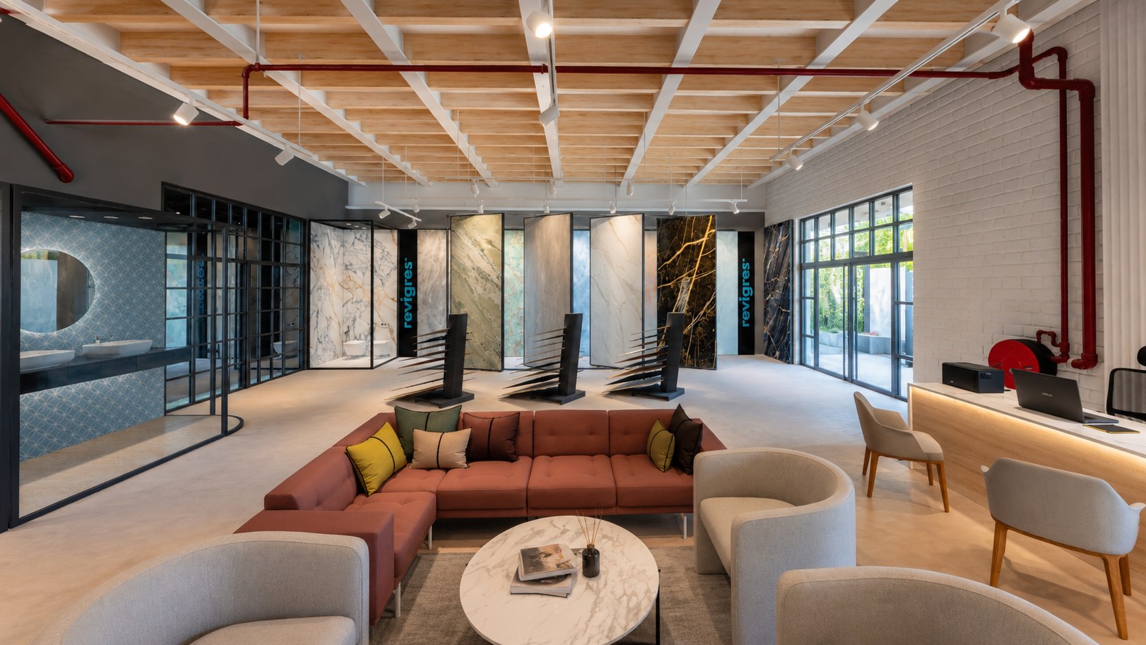 Faraidooni Deira Tile Showroom — retail lighting design in Deira, UAE by Larkish